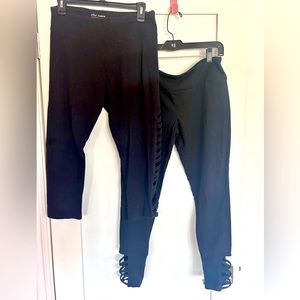 Bundle of 2 pairs of black leggings. One is size  xL and other is large